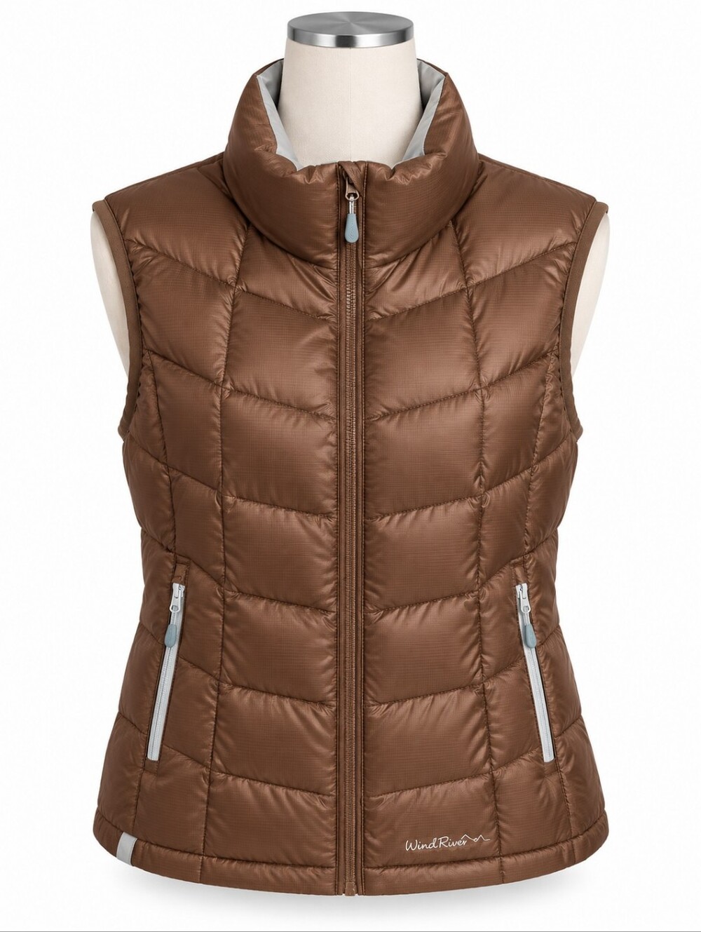 Wind River Women's Brown Down Filled Puffer Vest XL Gorpcore Packable Outdoor